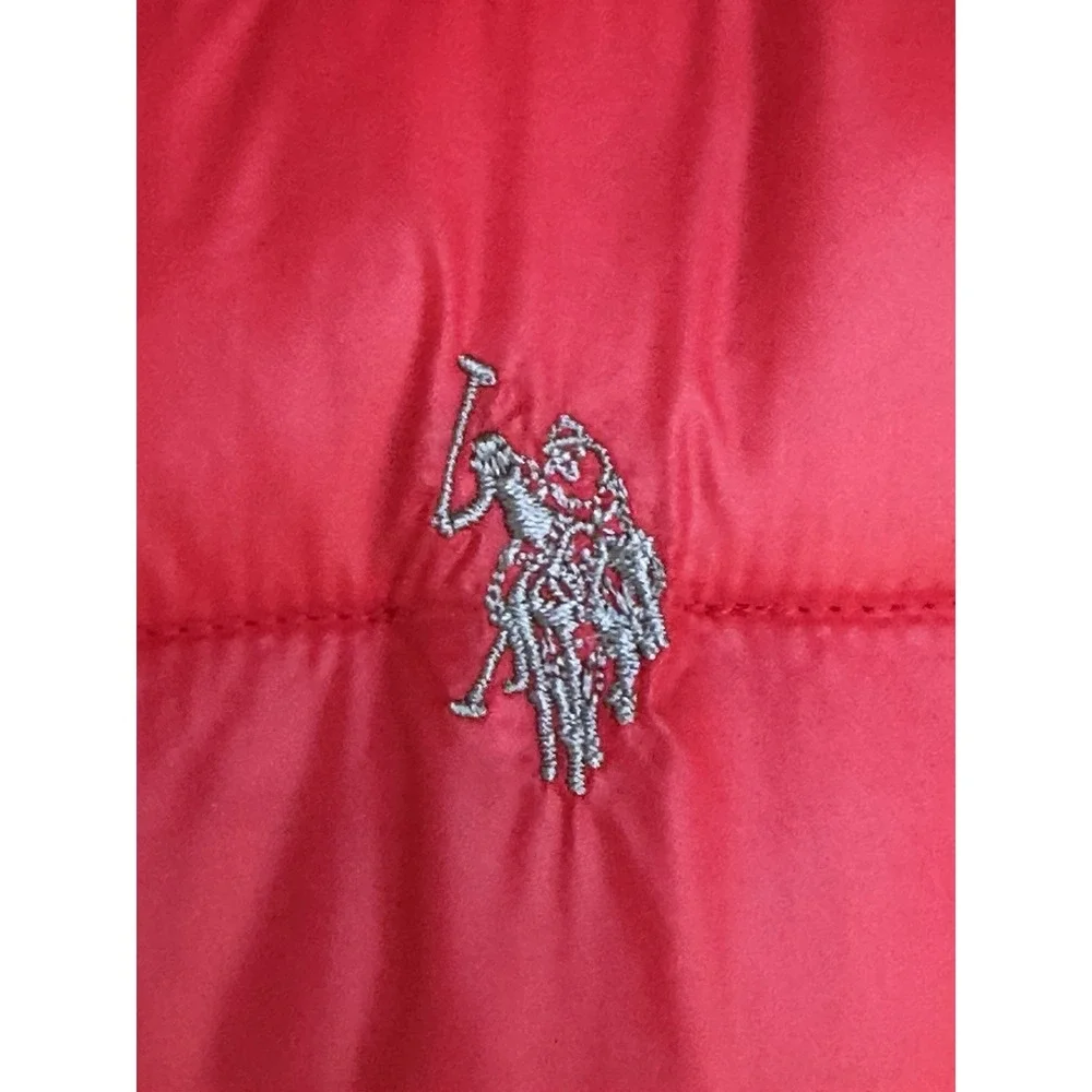 US‎ Polo Assn Size M Red Puffer Women's Jacket Style 01-8193HS